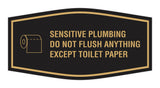 Fancy Sensitive Plumbing Do Not Flush Anything Except Toilet Paper Wall or Door Sign