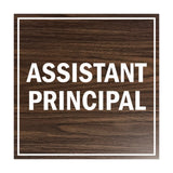Square Assistant Principal Sign with Adhesive Tape, Mounts On Any Surface, Weather Resistant