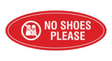 Oval No Shoes Please Sign