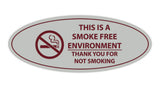Oval THIS IS A SMOKE FREE ENVIRONMENT THANK YOU FOR NOT SMOKING Sign
