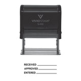 Black Received Approved Entered Self Inking Rubber Stamp