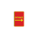 Signs ByLITA Portrait Round Entrance Right Arrow Sign with Adhesive Tape, Mounts On Any Surface, Weather Resistant, Indoor/Outdoor Use