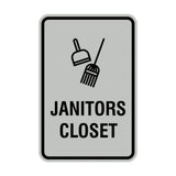 Signs ByLITA Portrait Round Janitors Closet Sign with Adhesive Tape, Mounts On Any Surface, Weather Resistant, Indoor/Outdoor Use
