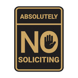 Portrait Round Absolutely No Soliciting Wall or Door Sign