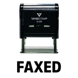 Black Simple FAXED Self-Inking Office Rubber Stamp