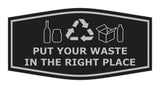 Fancy Put Your Waste in the Right Place Wall or Door Sign