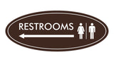 Signs ByLITA Oval Restrooms Left Arrow Sign