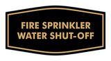 Signs ByLITA Fancy Fire Sprinkler Water Shut-Off Sign with Adhesive Tape, Mounts On Any Surface, Weather Resistant, Indoor/Outdoor Use