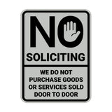 Portrait Round No Soliciting We Do Not Purchase Goods or Services Sold Door to Door Wall or Door Sign