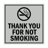 Signs ByLITA Square Thank You For Not Smoking Sign with Adhesive Tape, Mounts On Any Surface, Weather Resistant, Indoor/Outdoor Use