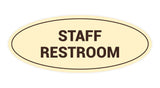 Ivory/Dark Brown Oval STAFF RESTROOM Sign
