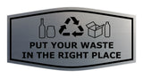 Fancy Put Your Waste in the Right Place Wall or Door Sign