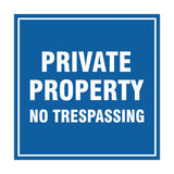 Square Private Property Sign with Adhesive Tape, Mounts On Any Surface, Weather Resistant