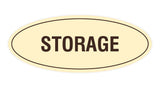 Ivory/Dark Brown Oval STORAGE Sign