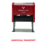 Red Unofficial Transcript Self Inking Rubber Stamp