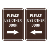 Portrait Round Please Use Other Door Sign Set with Adhesive Tape, Mounts On Any Surface, Weather Resistant