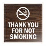 Signs ByLITA Square Thank You For Not Smoking Sign with Adhesive Tape, Mounts On Any Surface, Weather Resistant, Indoor/Outdoor Use