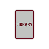 Portrait Round Library Sign with Adhesive Tape, Mounts On Any Surface, Weather Resistant