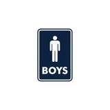 Signs ByLITA Portrait Round Boys (male bathroom icon) Sign with Adhesive Tape, Mounts On Any Surface, Weather Resistant, Indoor/Outdoor Use