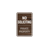 Portrait Round No Soliciting Private Property Sign