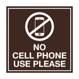 Signs ByLITA Square No Cell Phone Use Please Sign with Adhesive Tape, Mounts On Any Surface, Weather Resistant, Indoor/Outdoor Use