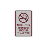 Portrait Round Absolutely No Indoor Smoking Thank You Sign