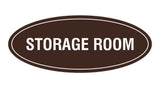 Dark Brown Oval Storage Room Sign