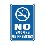 Portrait Round No Smoking On Premises Sign