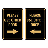 Portrait Round Please Use Other Door Sign Set with Adhesive Tape, Mounts On Any Surface, Weather Resistant