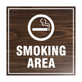 Square Smoking Area Sign with Adhesive Tape, Mounts On Any Surface, Weather Resistant