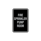 Portrait Round Fire Sprinkler Pump Room Sign with Adhesive Tape, Mounts On Any Surface, Weather Resistant