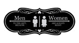 Designer Men to the Left, Because Women are Always Right, Restroom Wall or Door Sign