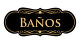 Signs ByLITA Designer Spanish Baños Sign