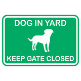 Dog In Yard Keep Gate Closed Wall Door Sign