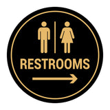 Signs ByLITA Circle Restrooms Right Arrow Sign