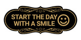 Designer Start the Day With a Smile Wall or Door Sign