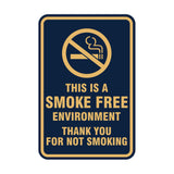 Signs ByLITA Portrait Round This is a Smoke Free Environment Thank you for not smoking Sign