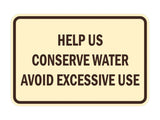 HELP US CONSERVE WATER Wall Door Sign