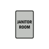 Portrait Round Janitor Room Sign with Adhesive Tape, Mounts On Any Surface, Weather Resistant