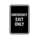 Portrait Round Emergency Exit Only Sign with Adhesive Tape, Mounts On Any Surface, Weather Resistant
