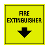 Square Fire extinguisher Sign with Adhesive Tape, Mounts On Any Surface, Weather Resistant