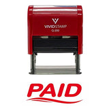 Red Fancy Paid Self Inking Rubber Stamp