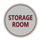 Light Grey / Burgundy Signs ByLITA Circle Storage Room Sign