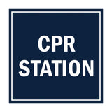 Signs ByLITA Square CPR Station Sign with Adhesive Tape, Mounts On Any Surface, Weather Resistant, Indoor/Outdoor Use