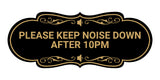 Designer Please keep noise down after 10pm Wall or Door Sign