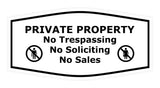 Fancy Private Property No Trespassing No Soliciting No Sales Wall or Door Sign