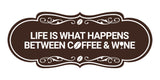 Designer Life is What Happens Between Coffee & Wine Wall or Door Sign