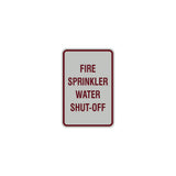 Portrait Round Fire Sprinkler Water Shut-Off Sign