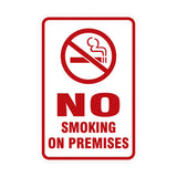Portrait Round No Smoking On Premises Sign