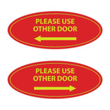 Oval Please Use Other Door Sign Set